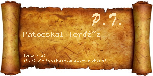 Patocskai Teréz névjegykártya