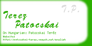 terez patocskai business card